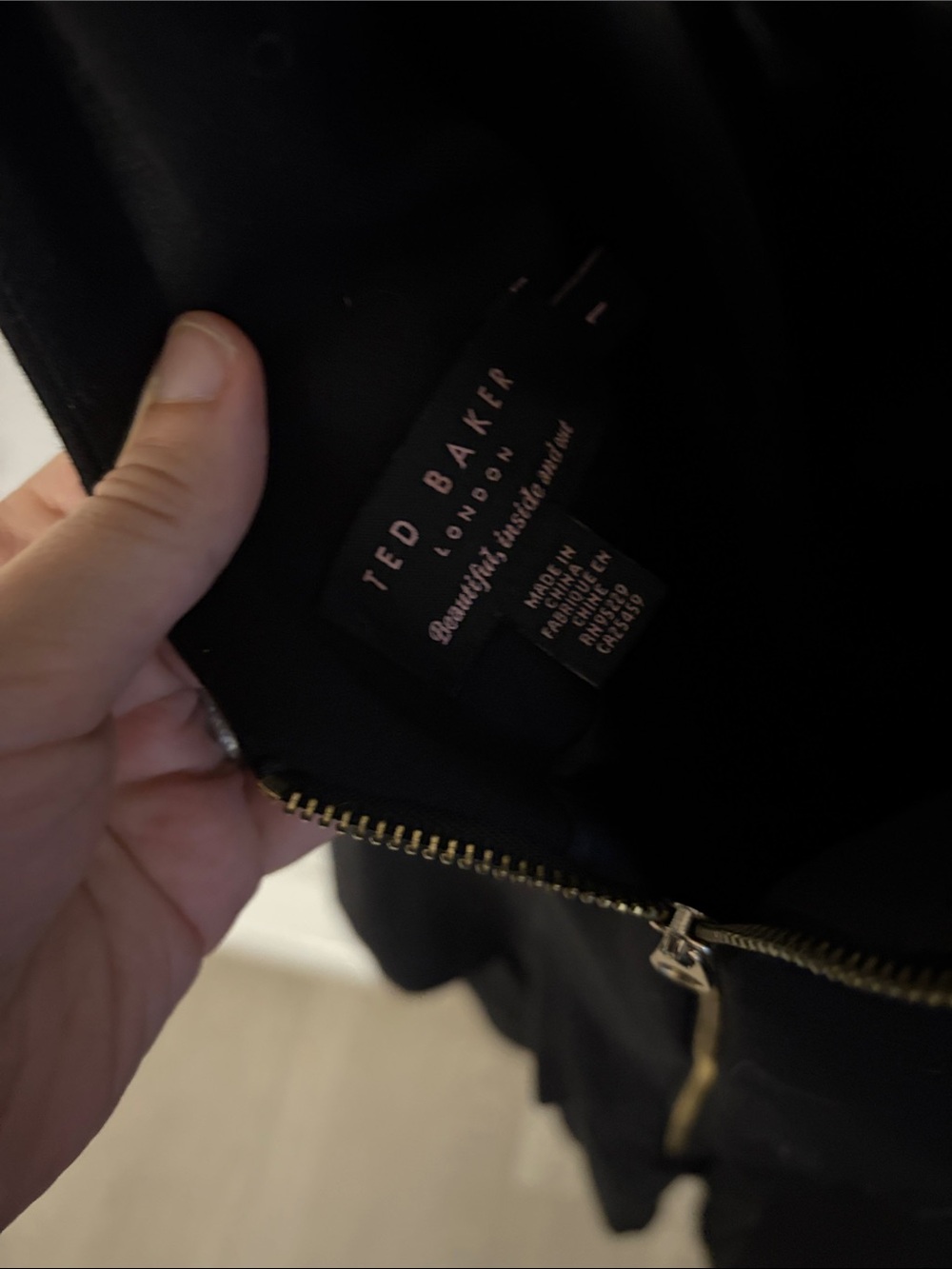 Ted Baker Black Jumpsuit with Gold Zip Detail - Picture 2 of 5